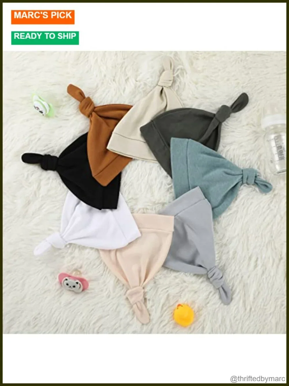 Baby Newborn Hats Set Stretchy Knot Beanie Infant Cap 10 Colors 0-6 Months